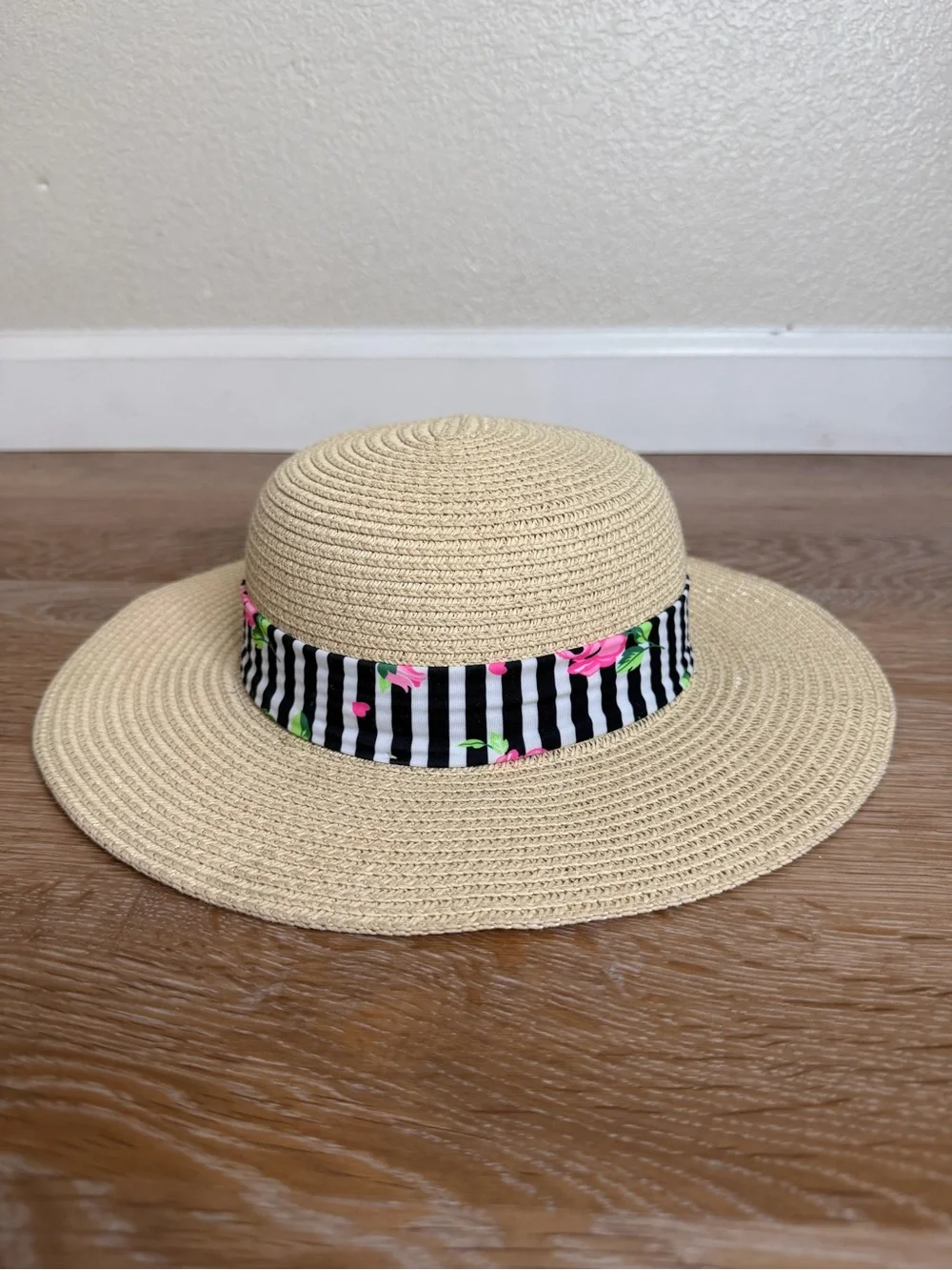 Straw Floral BUNDLE (2) Packable Summer Hat, Size 4T-6T